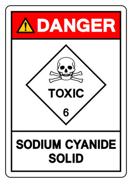 Danger Sodium Cyanide Solid Symbol Sign, Vector Illustration, Isolate On White Background, Label.EPS10