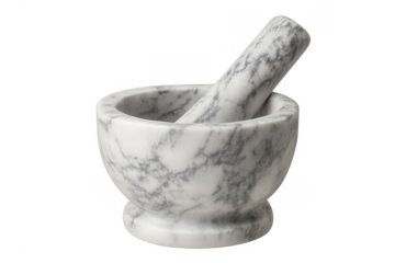 Marble mortar and pestle preparing spices herbs medicine
