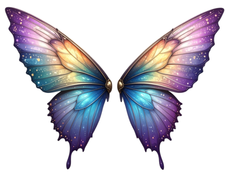 Fairy Wings Isolated on Transparent Background - Generative AI - Powered by Adobe