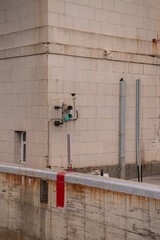 Green light at the exit of the river lock