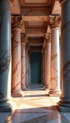 Grand marble palace pillars, opulent backdrop , architecture, estate, decor
