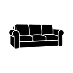 Black silhouette of a modern three seater sofa