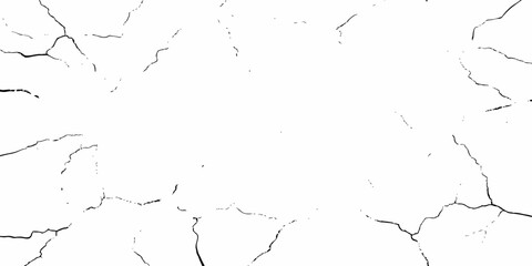 black and white dust and cracked concrete wall Texture pattern design element white background.
