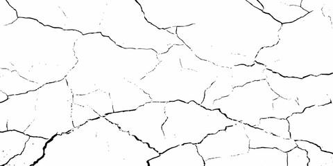 black and white dust and cracked concrete wall Texture pattern design element white background.
