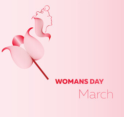 International Women's Day greeting card. line rose Profile faces of different races. woman head illustration from side view happy women's day, can use for, landing page