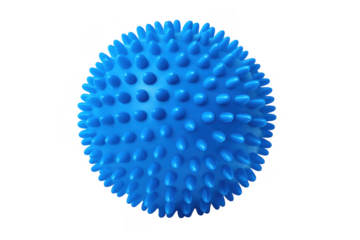Blue spiky massage therapy ball for muscle relief