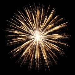 Obraz premium Golden Burst Fireworks Against Black Background Celebrating Festive Events