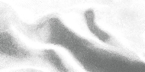 Abstract grayscale dotted pattern resembling flowing fabric or sand dunes background texture dots