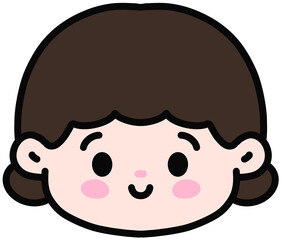 Face of adorable young children with happy facial expressions