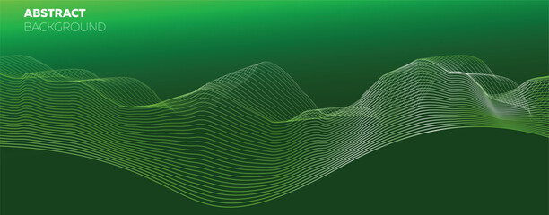 green abstract tech futuristic energy blue pattern digital. Data stream wave connection environment innovation Light texture science AI cyber graphic banner Perfect for tech