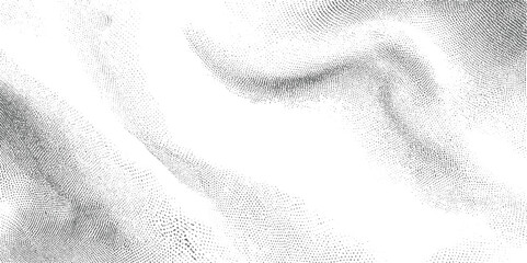 Abstract grey dots forming wavy patterns on white background texture