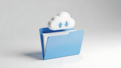 3d white folder with a folder