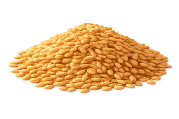 Pile of wheat grains forming a heap, golden kernels representing harvest, agriculture and food production
