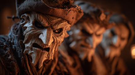 Whispers of the Rauhnacht: Masks Beneath the Bavarian Moon. Gernerative AI