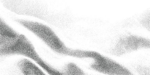 Grey dots forming abstract wavy shapes on white background texture pattern 1