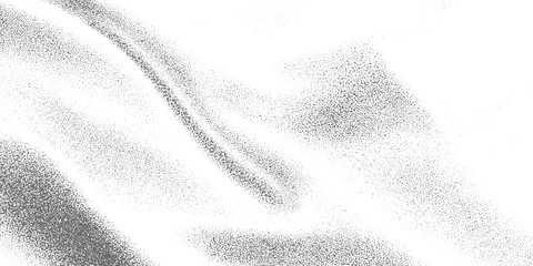 Abstract grey stippled texture with flowing lines and curves on white background pattern