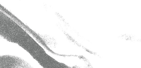 Gray dots forming abstract wavy shapes on white background texture