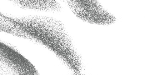 Grey speckled abstract shapes on white background dots