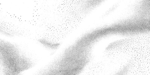 Gray stippled abstract texture with scattered dots and flowing shapes background white