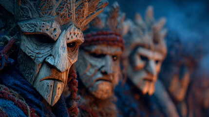 Whispers of the Rauhnacht: Masks Beneath the Bavarian Moon. Gernerative AI