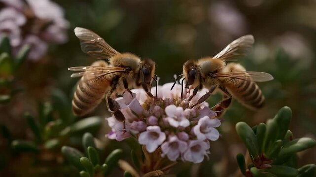 A native plant garden thriving in a sustainable backyard landscape, with bees and butterflies pollinating wildflowers designed for local ecology and low-water environmental care. cinematic color