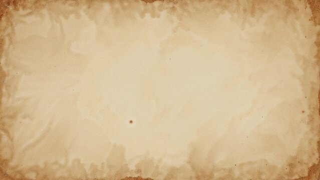 An ancient parchment or scroll with a weathered, aged appearance, featuring a central hole or spot and rough, uneven edges.