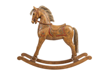 Vintage wooden rocking horse toy