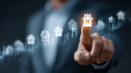 Innovative real estate concept showcasing digital property selection