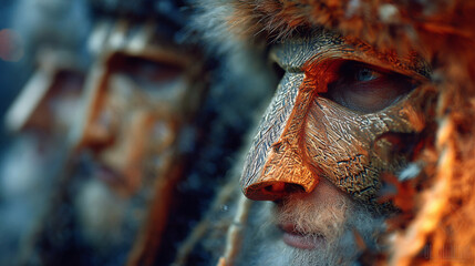 Whispers of the Rauhnacht: Masks Beneath the Bavarian Moon. Gernerative AI