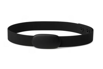 Black fitness chest strap heart rate monitor