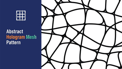 Black outline curved line mesh seamless pattern background