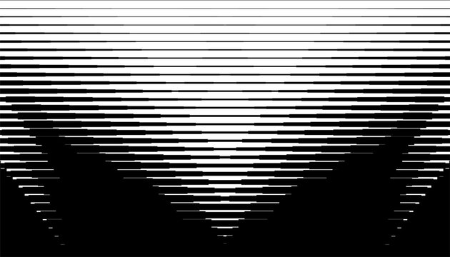 Black and white abstract geometric transition pattern with sporty motion effect for modern futuristic background and jersey design. Vector Format Illustration 