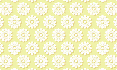 立体的な黄色いカモミール風の幾何学的な花模様