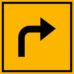 Road Arrow Flat Style Vector Icon Traffic Direction Symbol and Navigation Outline Graphic Group Featuring Turn, Curve and Wayfinding Arrow Signs