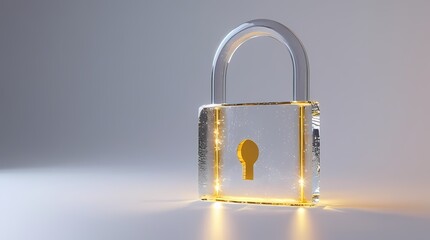 Copy space: Mental health and fragile mind concept with a transparent glass padlock isolated 2026