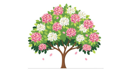 Obraz premium Blooming Tree with Pink and White Flowers