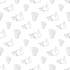 Hand drawn artist tool seamless pattern