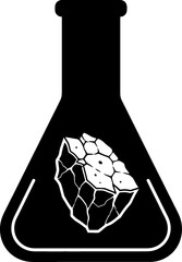 Geo Chemistry Lab Flask Icon Geology Mineral Test Tube Transparent PNG Symbol Material Science Mining Research Stone Analysis Logo
