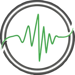 Bio Rhythm Tech Icon Heartbeat Pulse Line Symbol Health Transparent PNG Monitor Smart Watch App Logo Vital Signs ECG Cardio
