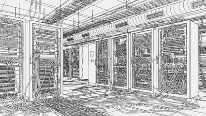 Server Room Data Center Technology Wiring Infrastructure