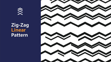 Black outline zig zag linear seamless pattern