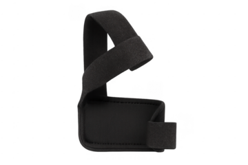 Black leather archery finger tab protective gear