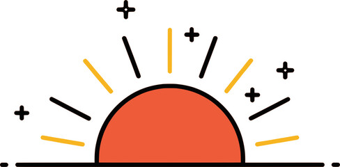 Sunrise New Year Morning Icon