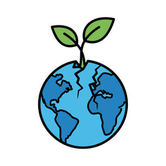 Earth with a sprout growing from the top.