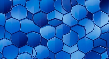 Fototapeta premium Abstract blue geometric pattern textured background repeating tile