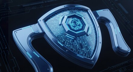 Digital security shield design concept data protection