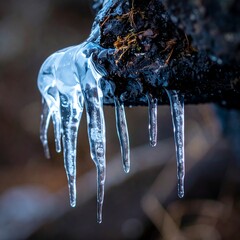 icicles hanging from a roof