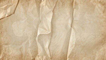 Obraz premium Worn, crumpled paper background with a vintage, aged appearance. Rustic and textured paper surface.