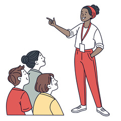 Teacher explaining to students