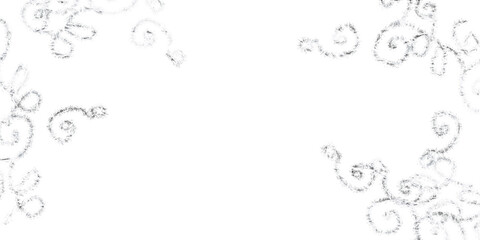 The curls Silver sparkle splatter border silver lines luxury abstract foil frame. Silver Foil Frame Gold stroke on transparent background. Light silver glitter confetti background. Silver holiday PNG.